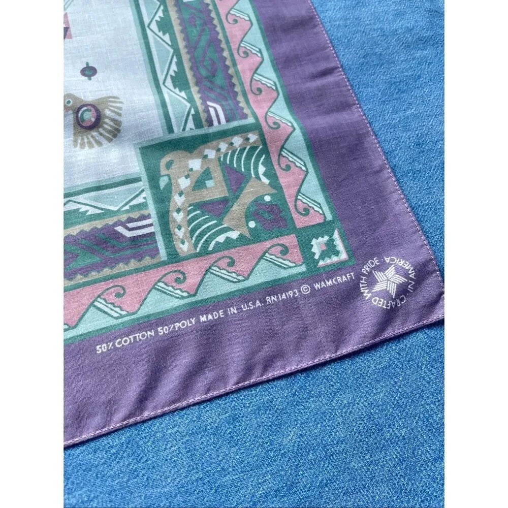 VTG Southwestern Desertcore Western Bandana Scarf Wamcraft USA 22.5